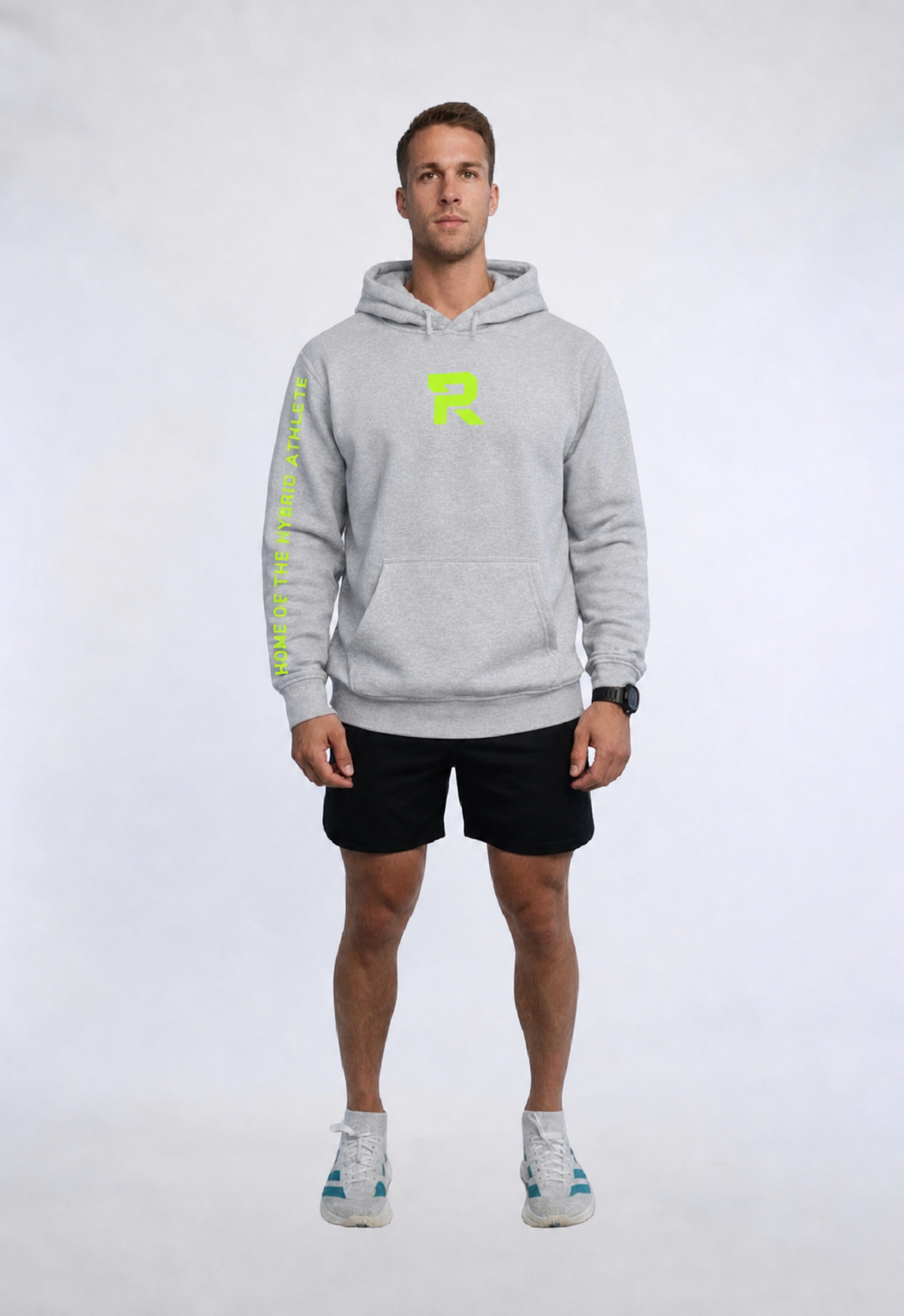 Resilience Unisex Hoodie - Grey with green