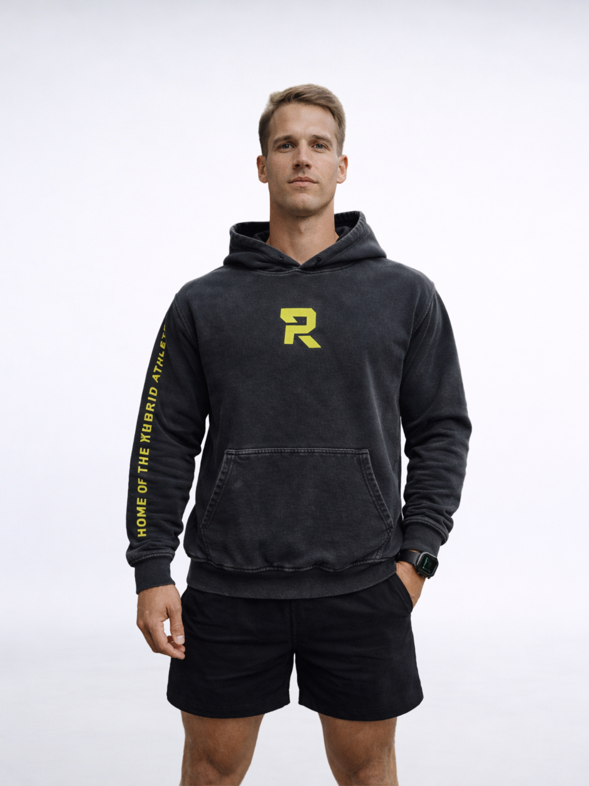 Resilience Garment-Washed Unisex Hoodie - Black