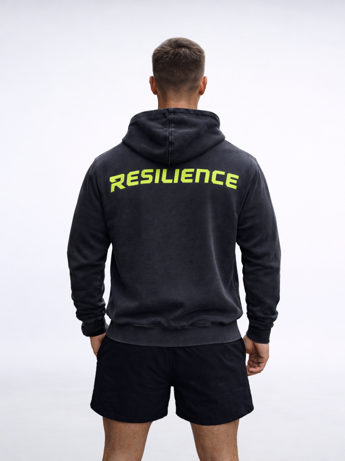 Resilience Garment-Washed Unisex Hoodie - Black